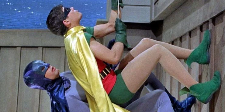 Batman and Robin Adam West Burt Ward Climbing